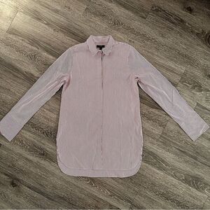 J. crew Burgundy and White Stripe Button Down Tunic/Dress